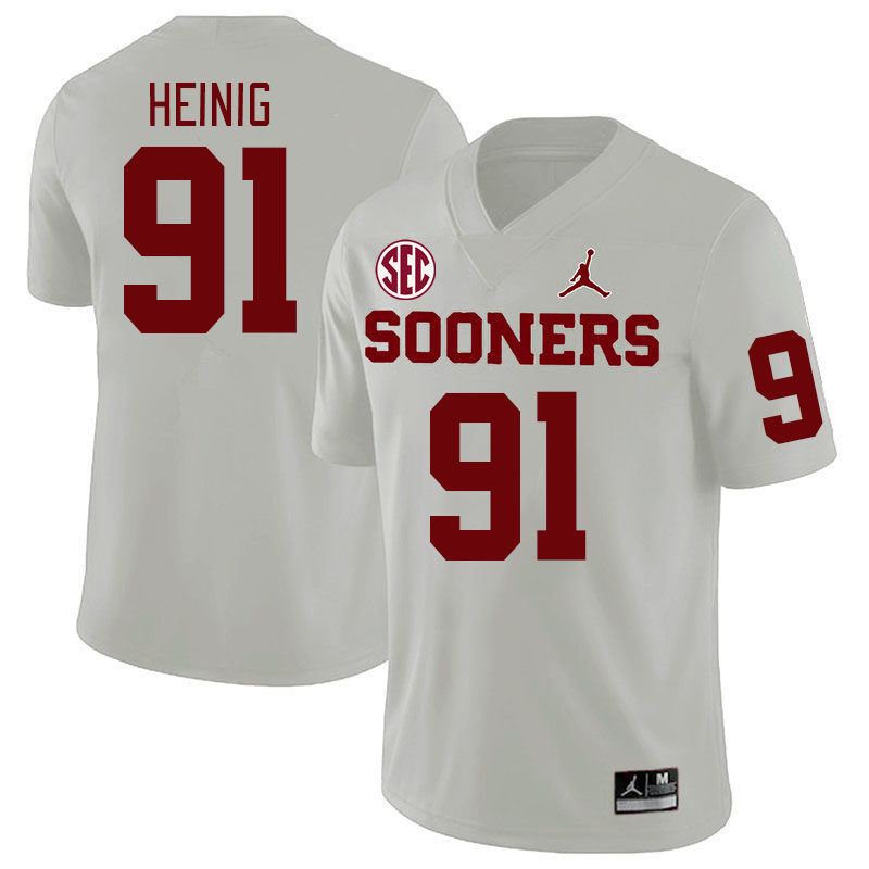 Men #91 Drew Heinig Oklahoma Sooners 2024 SEC Conference College Football Jerseys-White